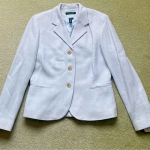 Lauren by Ralph Lauren tweed pale blue/cream blazer